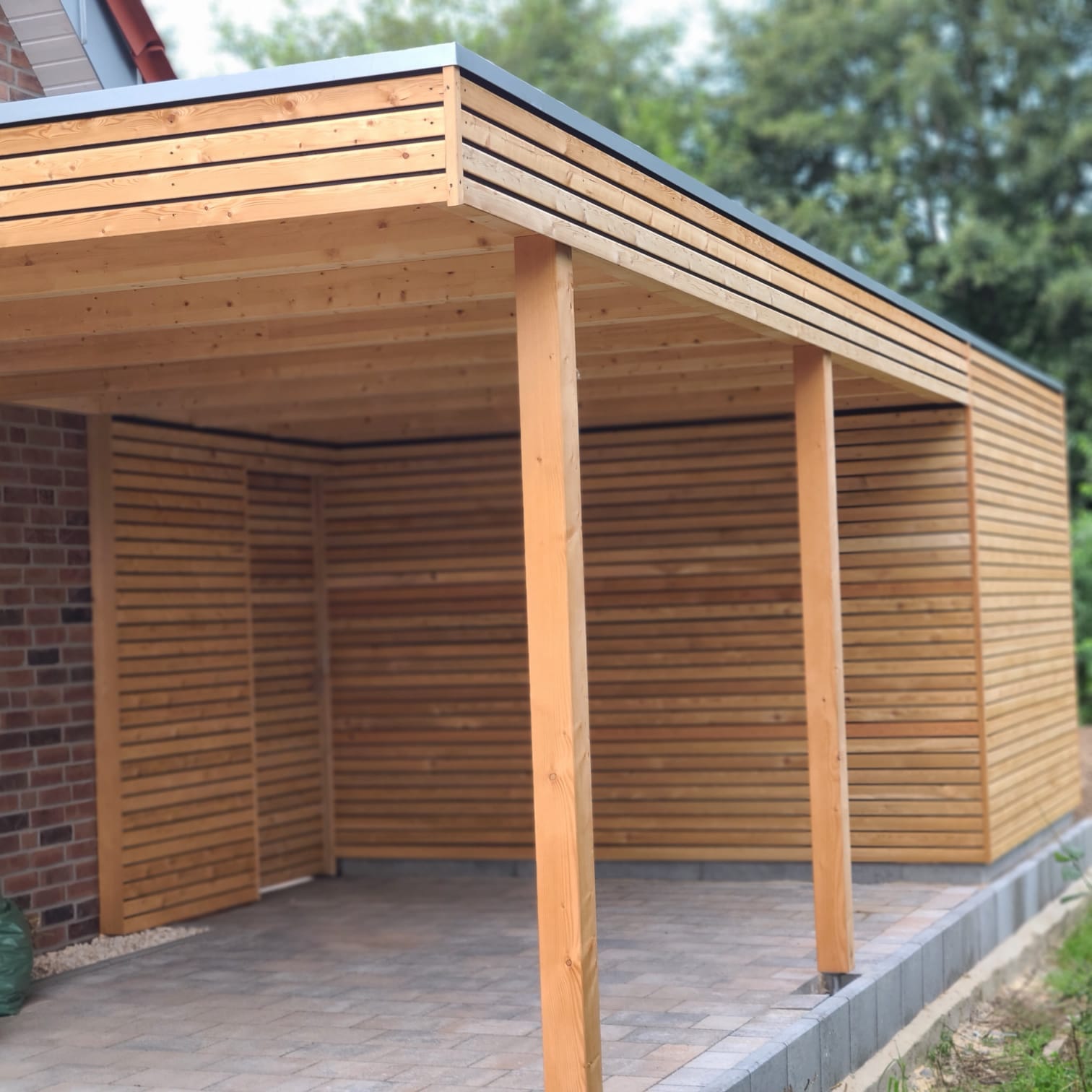 2. Carport, Lärche Fassade